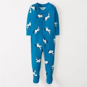 Hanna Andersson Little Sleepers With Feet in Enchanted Unicorn Blue Size 2T